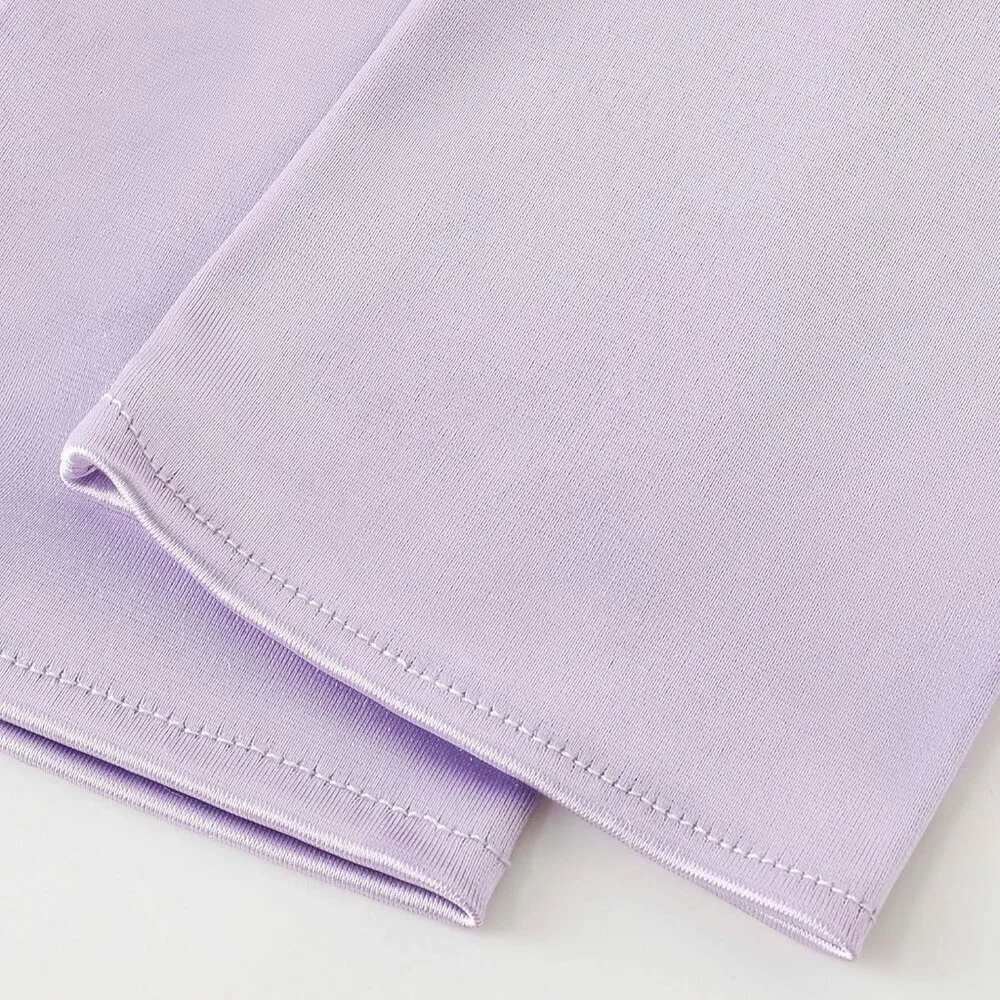 Women's Light Purple Vintage Satin Long Gloves Costume Stretchy Elbow Length